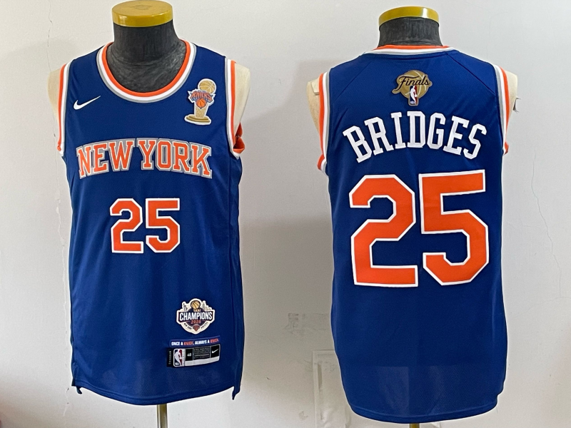 Men New York Knicks #25 Bridges blue 2026 Nike NBA jersey 0715002->new york knicks->NBA Jersey